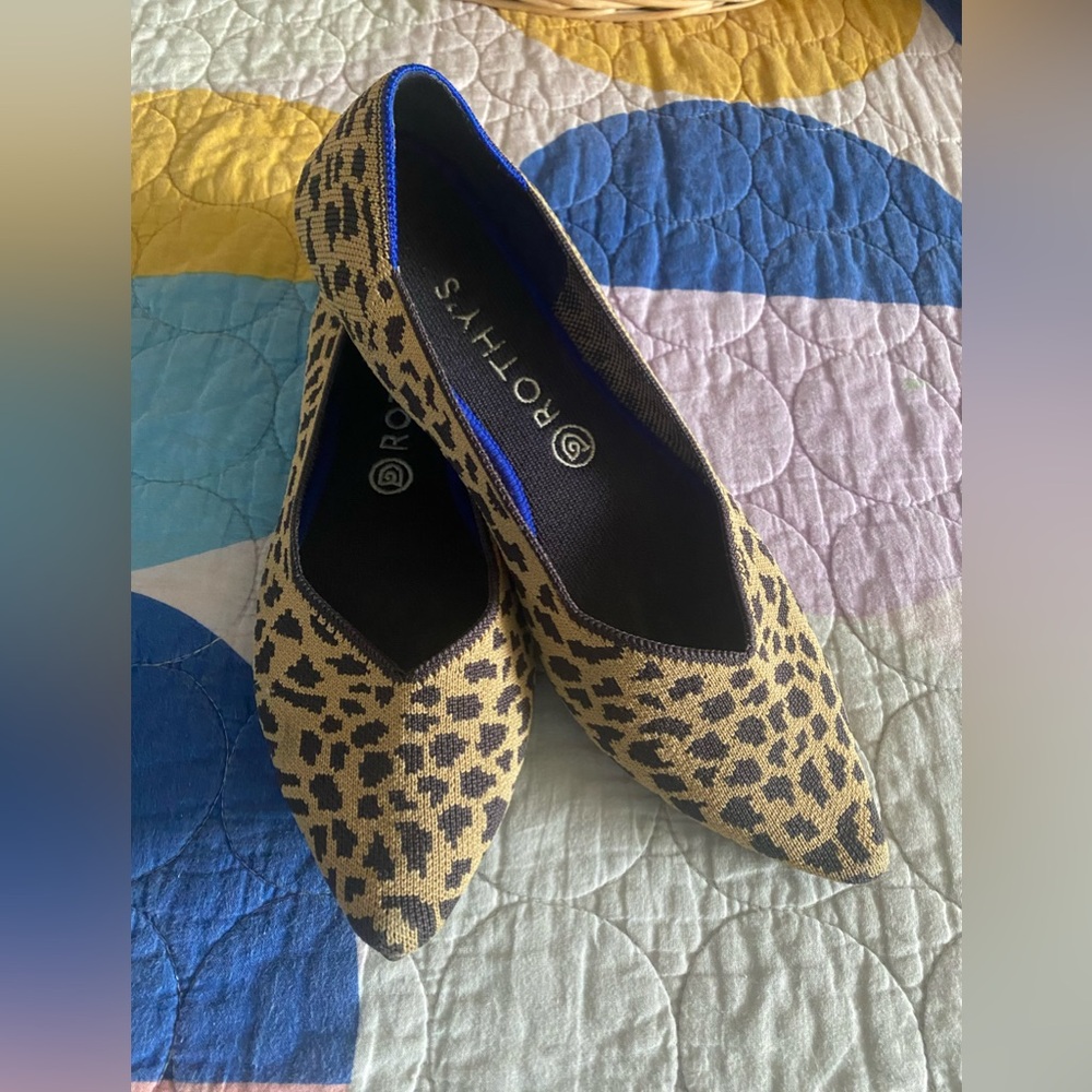 Rothy’s Size 11 The Point Flat - Leopard Print